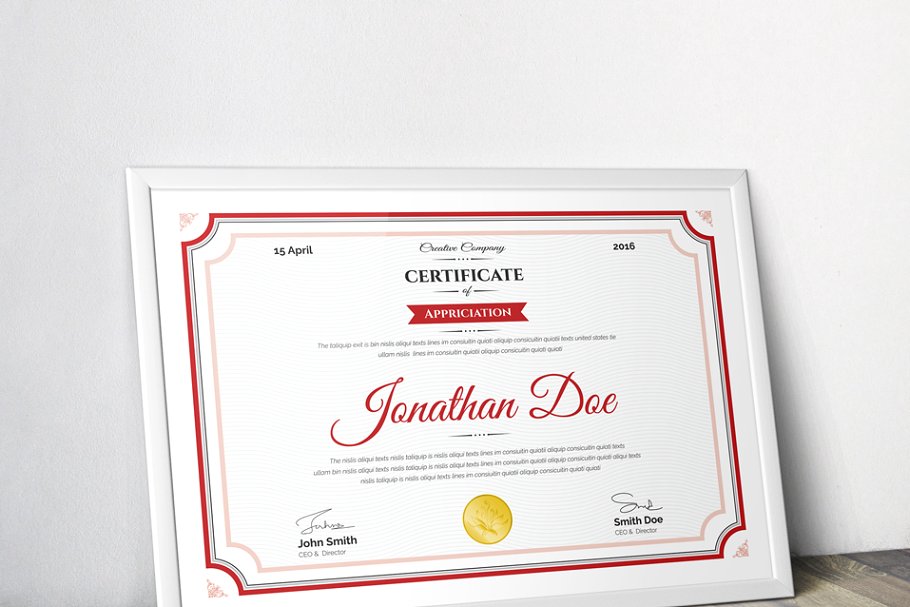 经典证书颁奖授权文件模板 Clean Certificate Template插图(4)