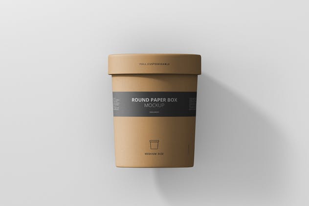 茶叶/咖啡中等尺寸纸筒包装样机模板 Paper Box Mockup Round – Medium Size插图(8)
