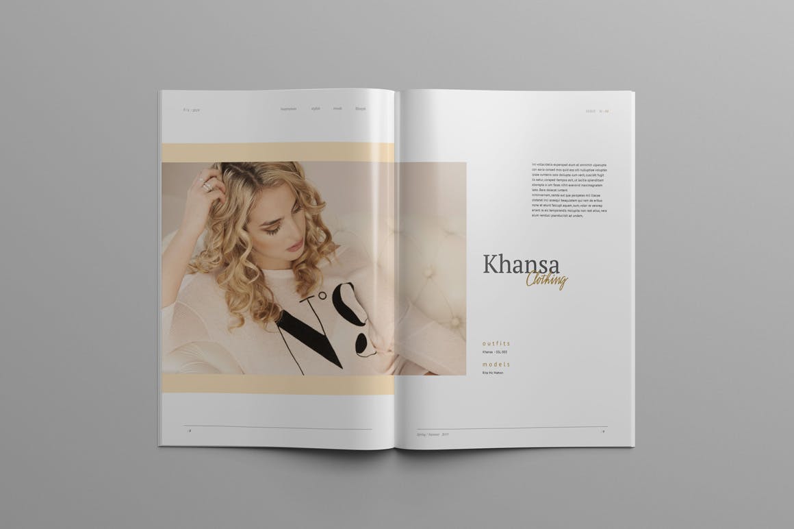 品牌时装/摄影/建筑行业产品目录&杂志设计模板 KHANSA – Fashion Lookbook & Magazine插图(3)