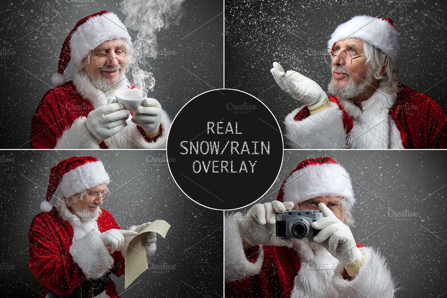 逼真飘雪雪景叠层背景 Real Snow-Rain overlays collection插图(1)