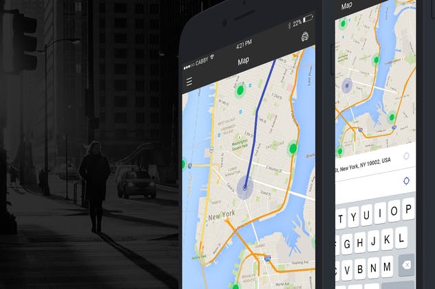 打车应用APP UI套件出行应用UI模板 Cabby — Taxi Service Mobile App UI插图(3)