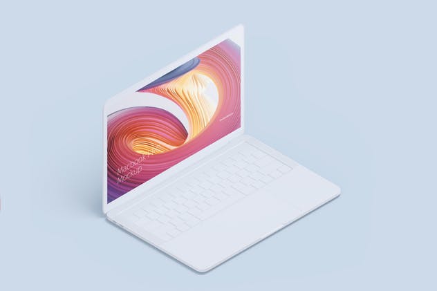MacBook Pro等距创意样机模板 Macbook PRO Isometric Creative Mockup插图(4)