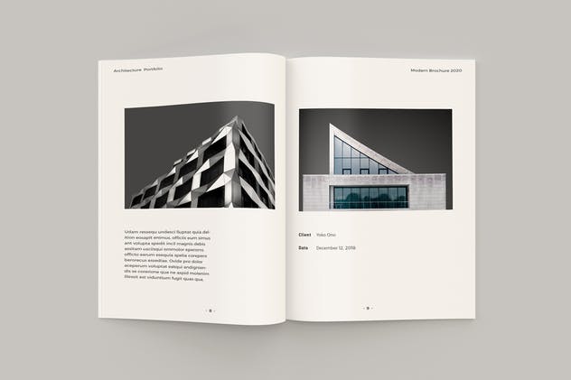 极简主义建筑作品集设计手册免费模板 Minimal Architecture Brochure插图(5)
