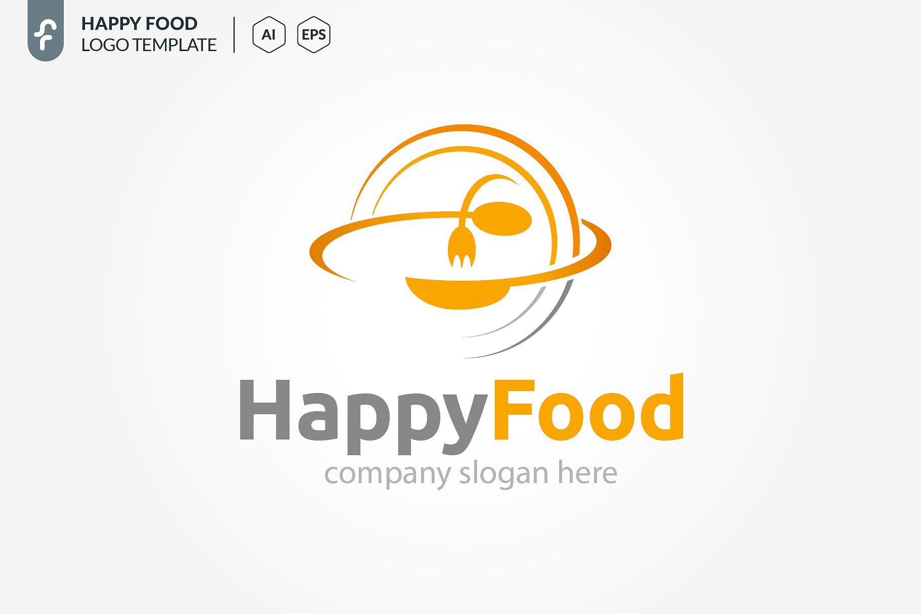 快乐用餐食品主题 Logo 模板 Happy Food Logo插图