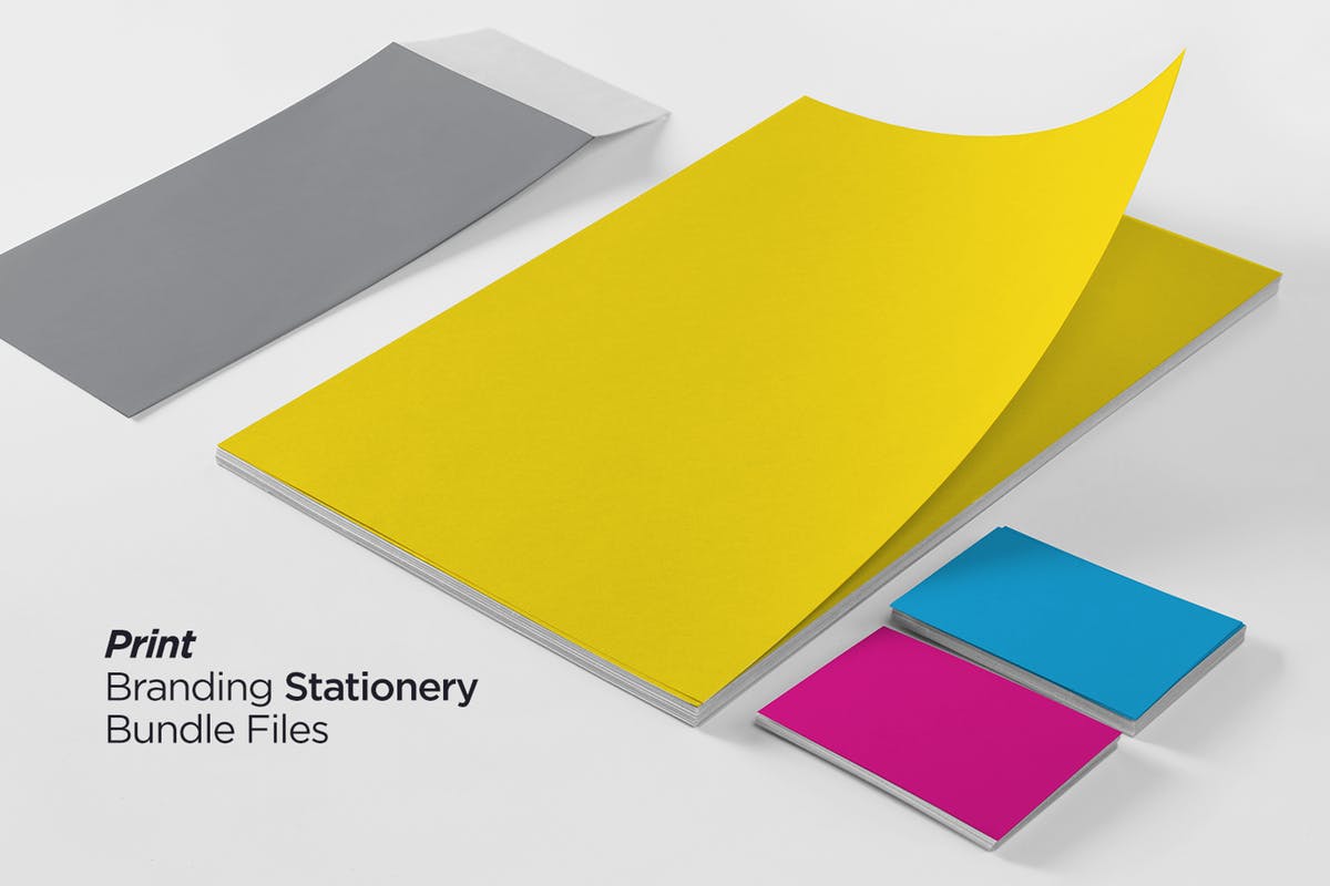 纯色打印海报传单样机必备套装 Print | Branding Mock-Up Essentials Bundle插图