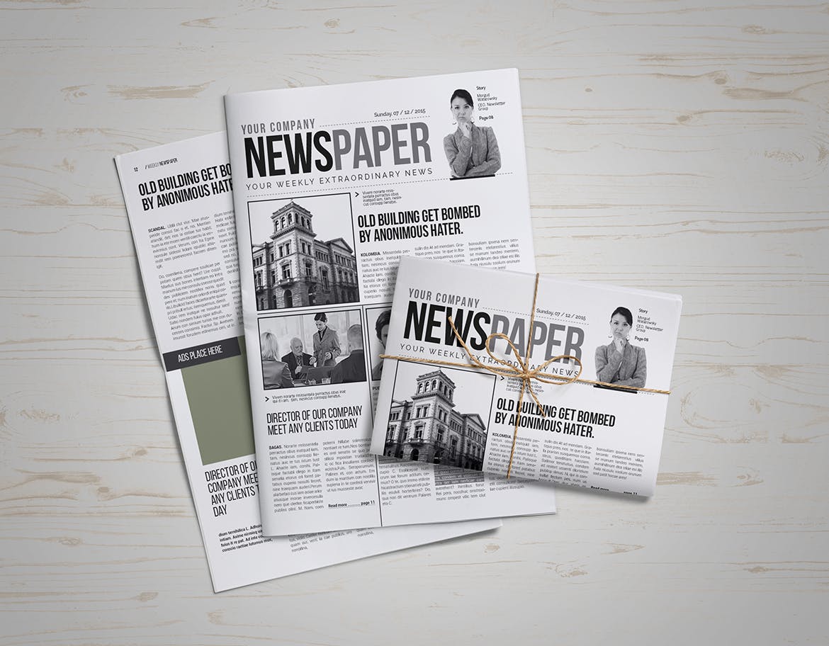 企业品牌内宣报纸设计模板 InDesign Newspaper Template插图(8)