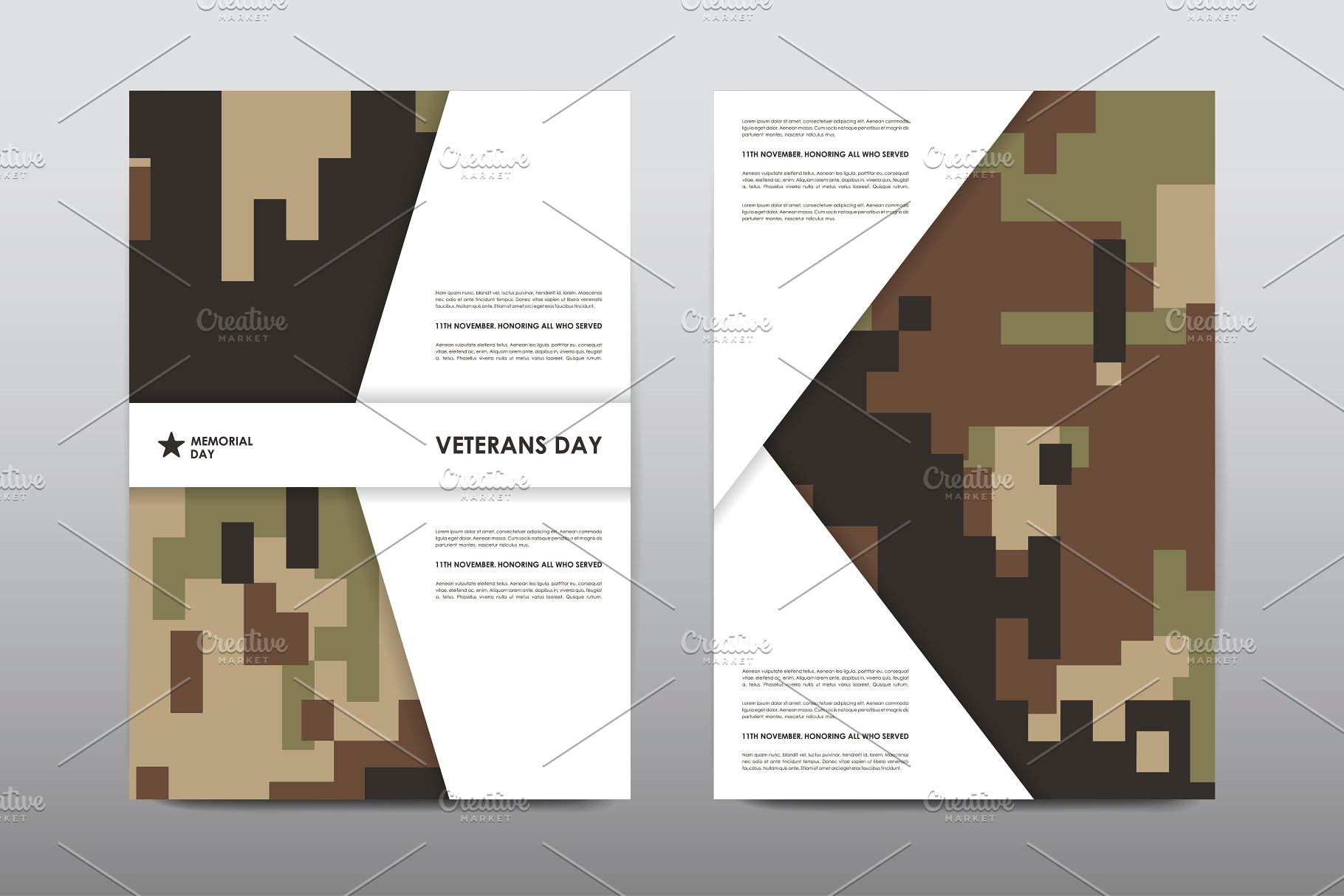 40+老兵节军人宣传小册模板 Veteran’s Day Brochures Bundle插图(11)