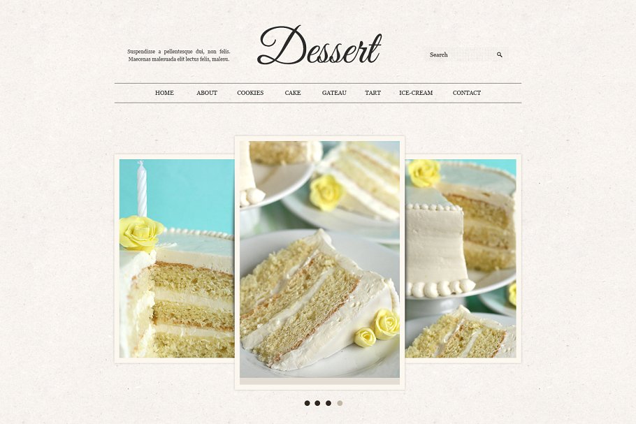 复古风格甜点品牌网站PSD模板 Dessert Retro psd files website插图(3)