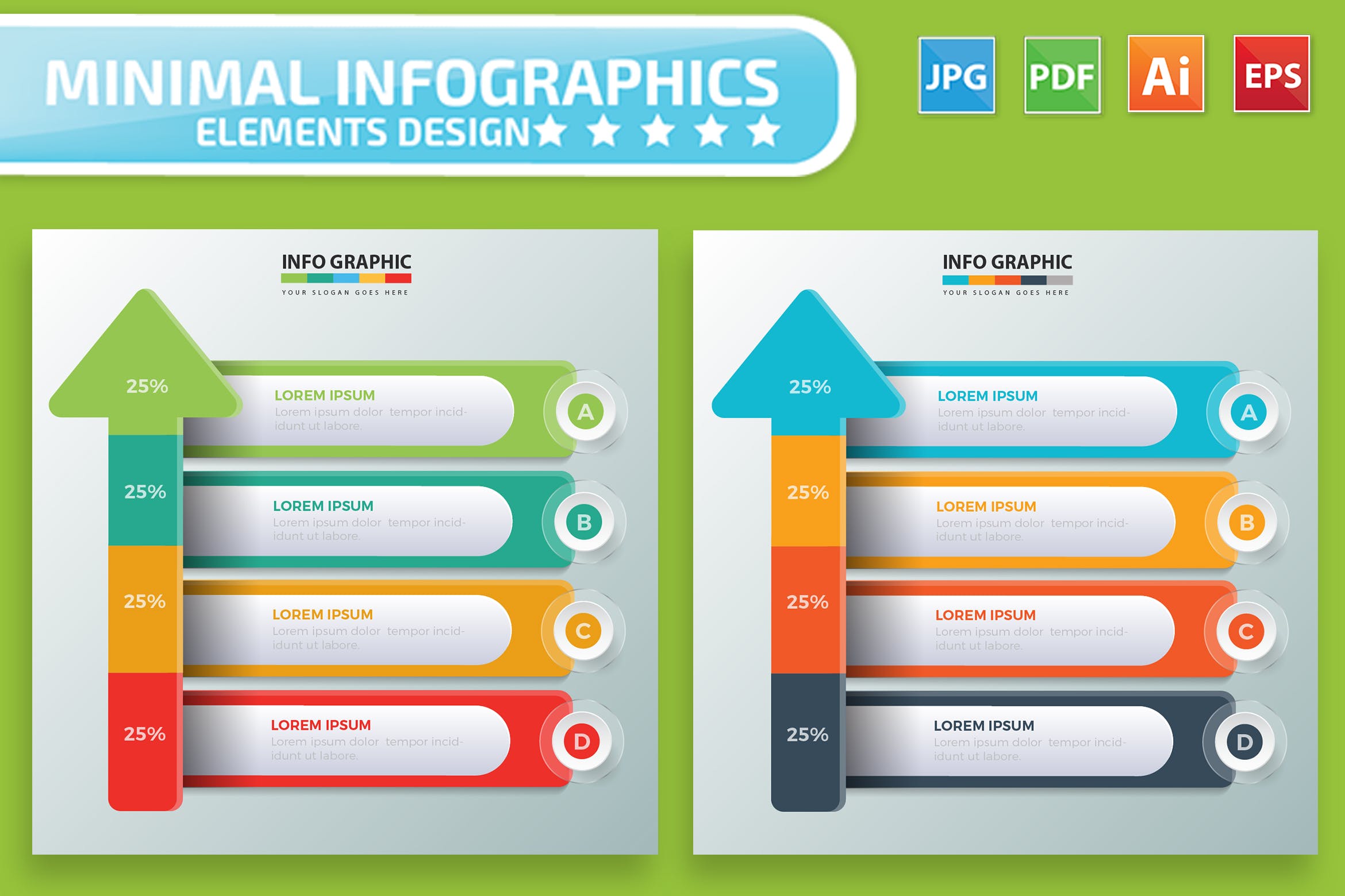 比例图&步骤图信息图表设计素材 Infographic Elements Design插图