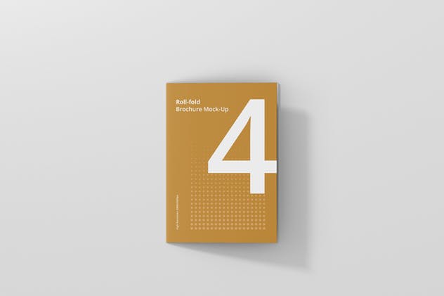 迷你折叠小手册样机模板 Roll Fold Brochure Mockup Din A4 A5 A6插图(11)