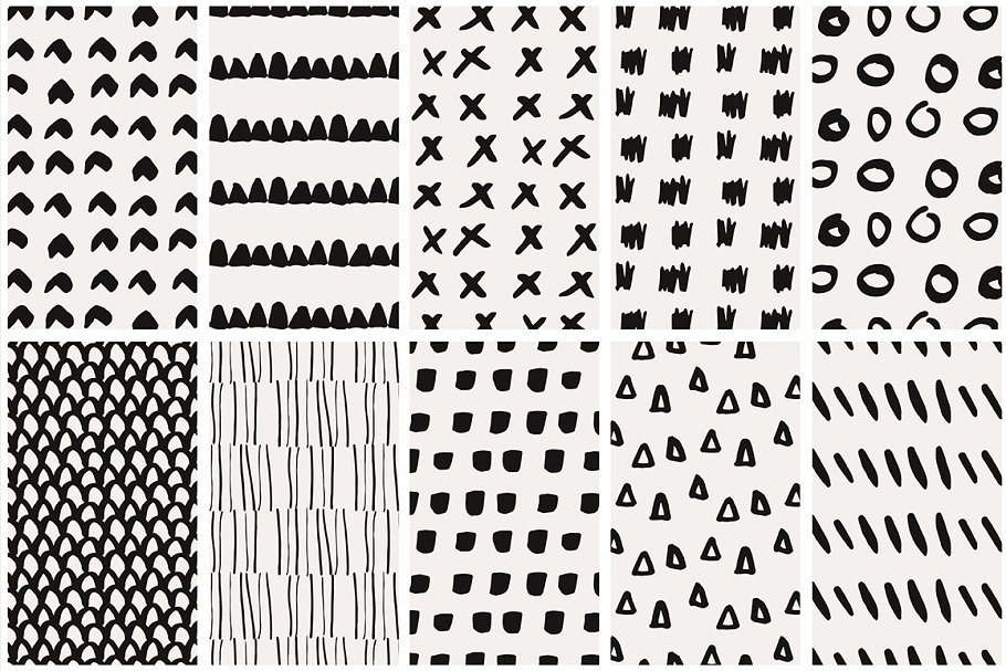 黑白抽象图案纹理 Black & White Abstract Patterns插图(5)