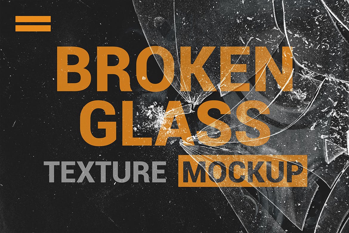 破碎玻璃效果PS图层样式PSD分层模板 Broken Glass Texture Mockup插图(2)