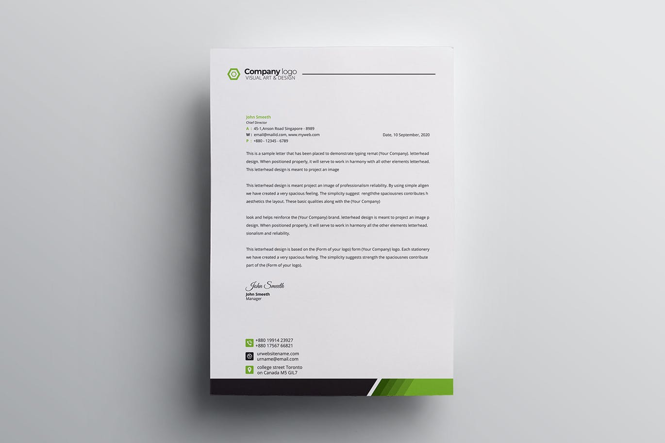 超超超简单企业品牌信纸信笺设计模板 Letterhead插图(2)