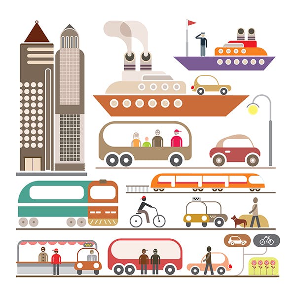 现代城市创意矢量插画设计素材 Modern City vector graphic illustration插图(1)
