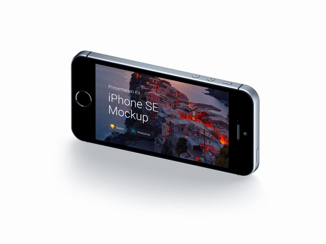超级主流桌面&移动设备样机系列：iPhone SE 智能手机样机 [兼容PS,Sketch;共3.13GB]插图(1)