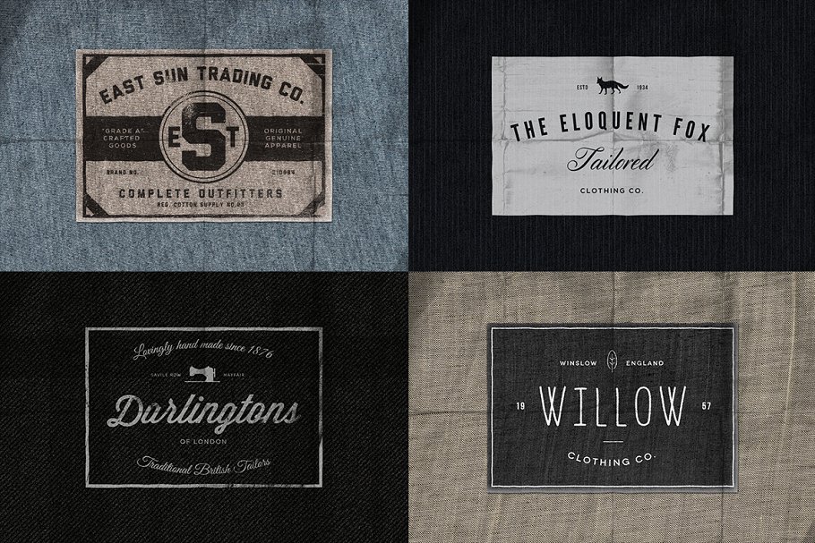 可编辑复古服装标签Logo模板 Custom Vintage Clothing Labels插图(2)