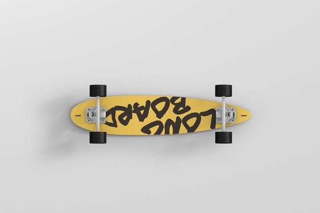 长滑板手绘图案设计样机模板 Skateboard Longboard Mockup插图(4)