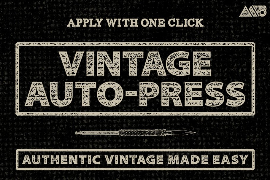 复古怀旧自动印刷效果图层样式 Vintage Auto-Press插图
