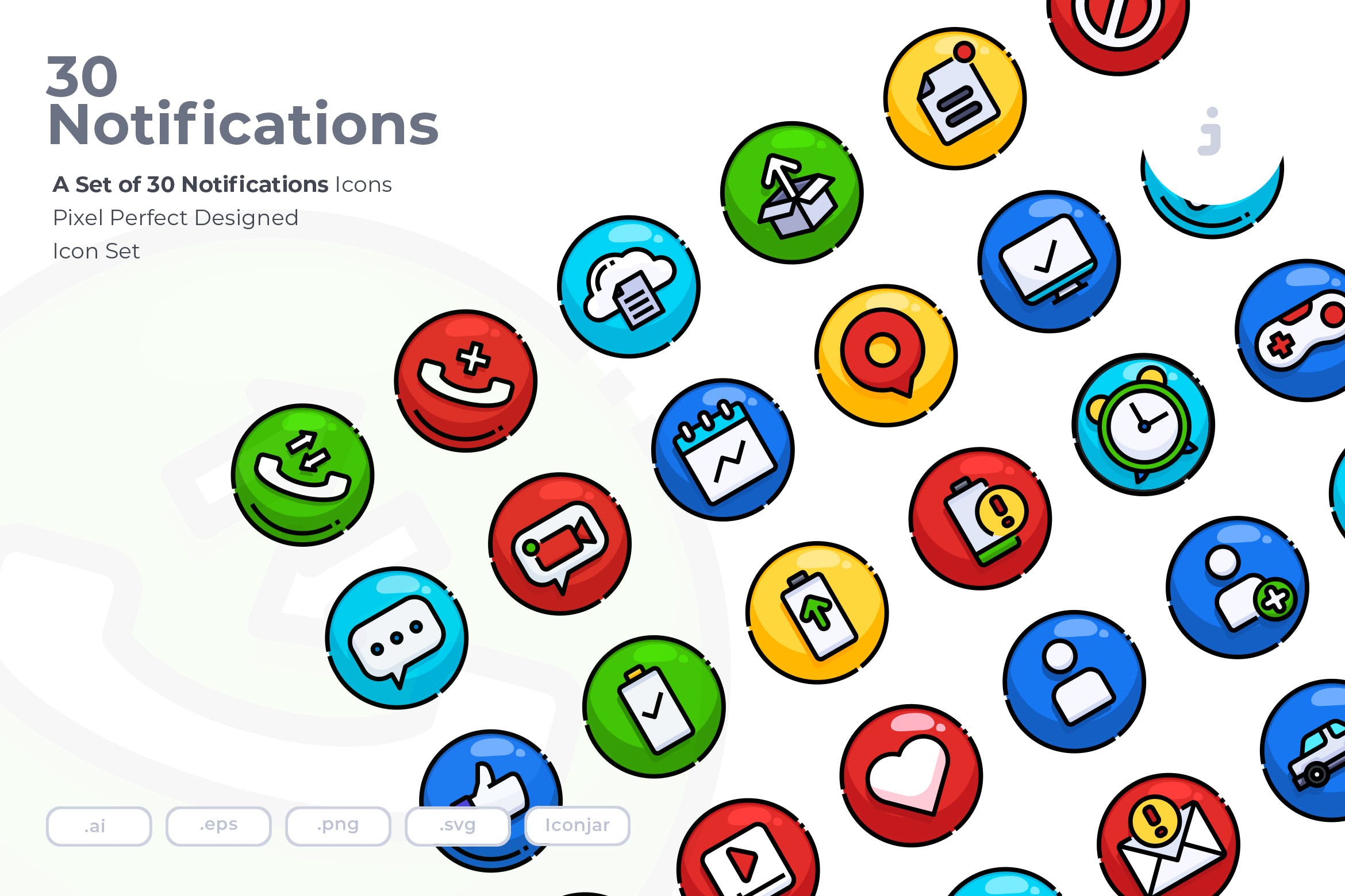 30枚系统信息通知矢量图标素材 30 Notifications Icons插图
