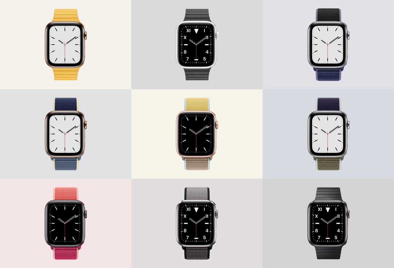 2019年第五代Apple Watch智能手表样机模板 Apple Watch Mockup Series 5插图(2)