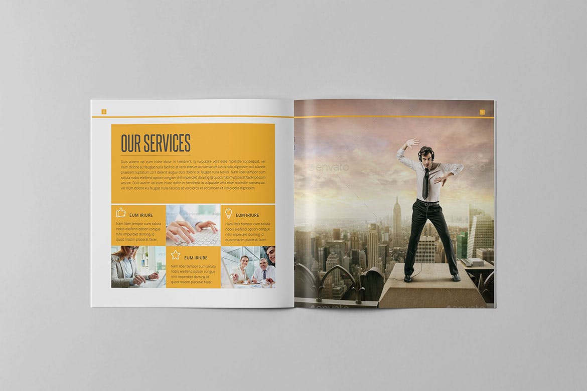 多用途商务公司方形企业画册设计模板 Multipurpose Business Square Brochure插图(5)