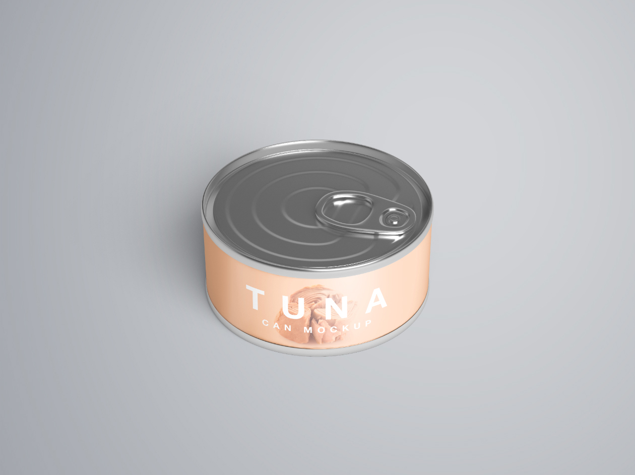 金枪鱼罐头食品包装设计效果图PSD样机 Tuna Can Mockup插图(3)