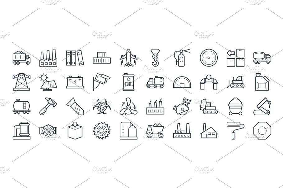 100+工业矢量图标 100+ Industrial Vector Icons插图(2)