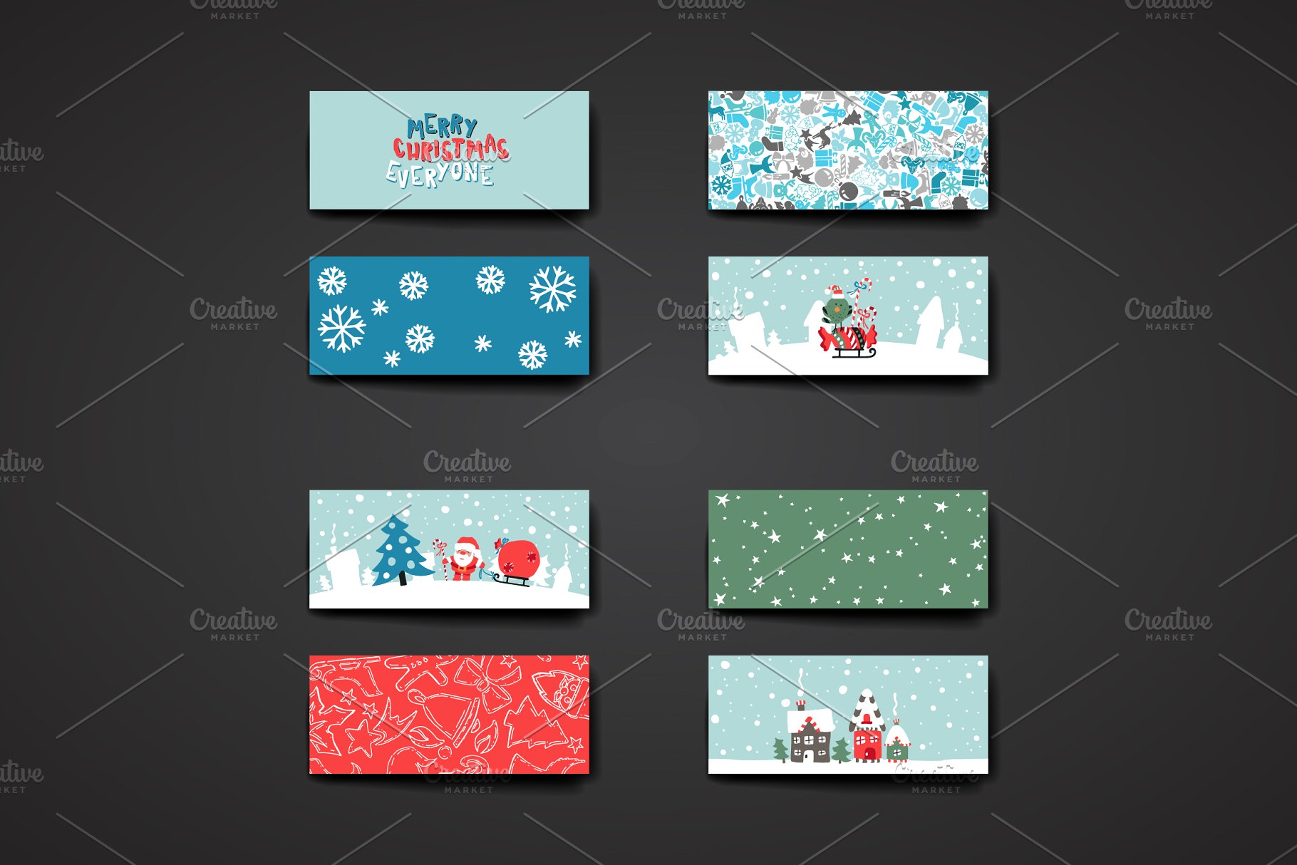 圣诞节日贺卡卡片模板 Merry Christmas Card Templates插图(8)