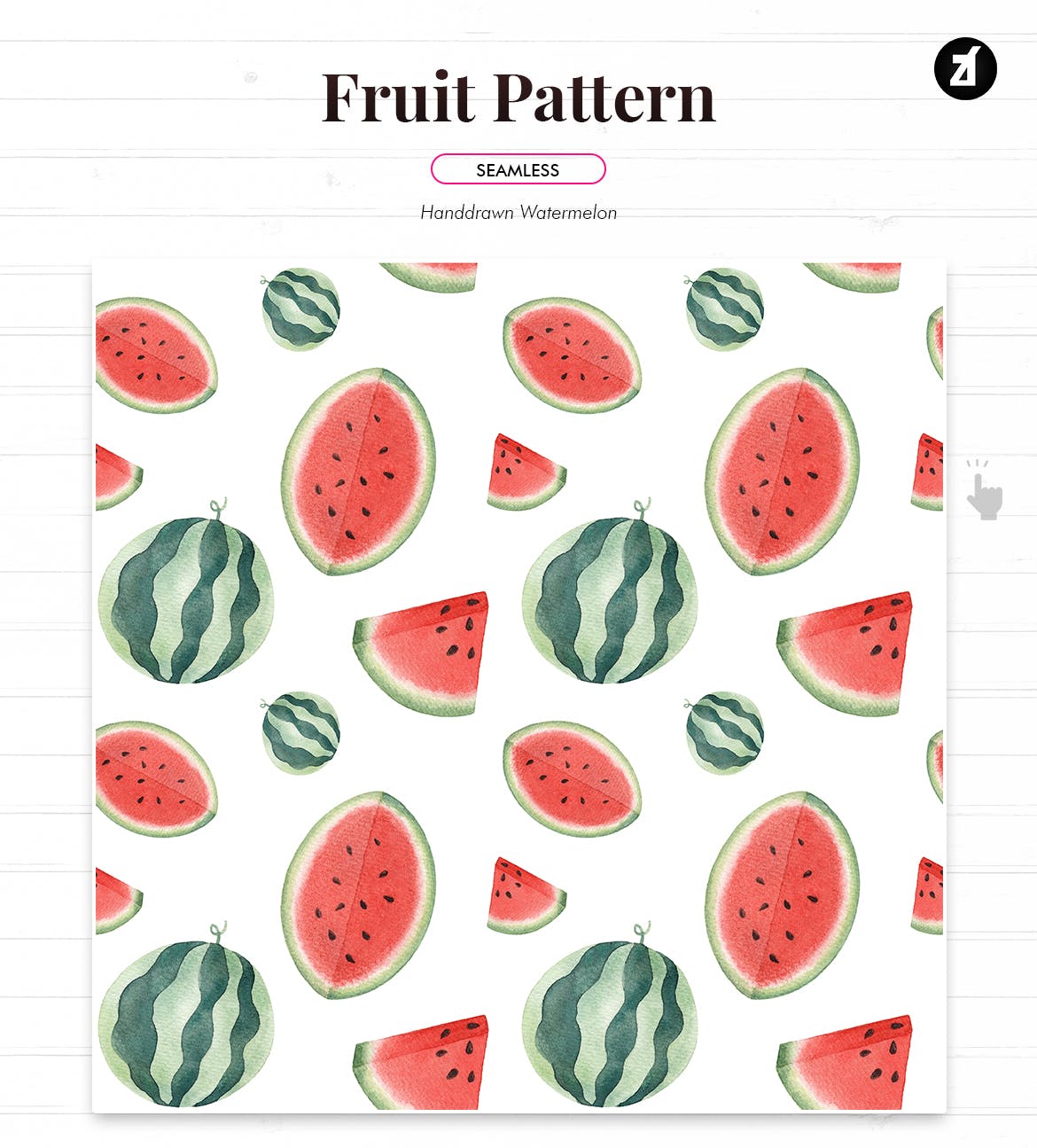 水彩手绘水果图案纹样背景素材 Fruits pattern hand-drawn watercolor illustration插图(6)