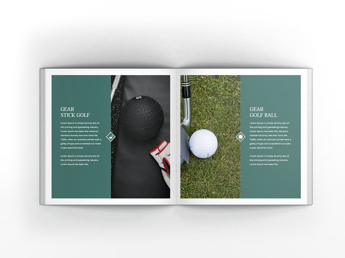 高尔夫俱乐部/体育运动场馆介绍画册设计模板 Golf Square Brochure Template插图(10)