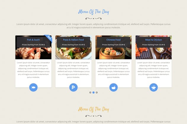 扁平风格食品/餐馆/咖啡品牌网站UI模板 Flat Food – Food, Restaurant, Cafe UI Kit插图(9)