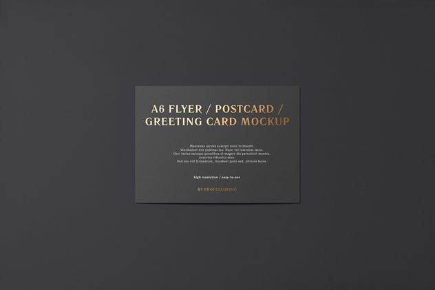 A6传单/明信片/贺卡铝箔冲压特殊工艺样机 A6 Flyer / Postcard / Greeting Card Mockup插图(1)