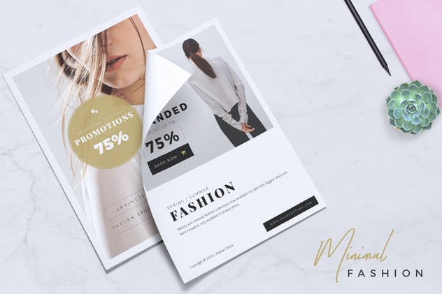 极简设计风格时尚品牌促销海报模板设计 PAKEAN Minimal Fashion Flyer插图(7)