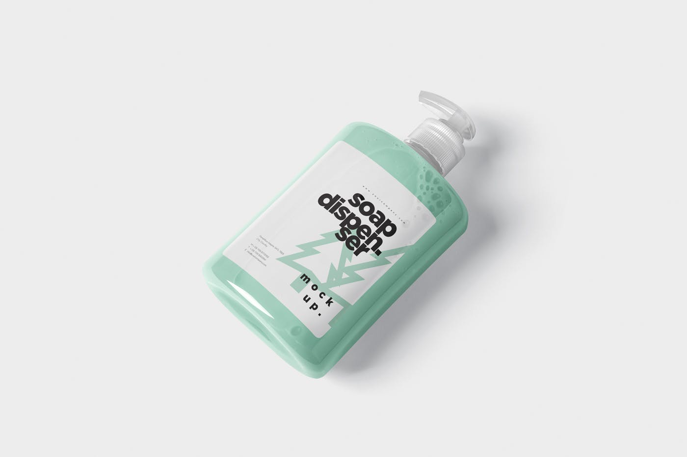 洗发水/沐浴露按压式瓶子外观设计图样机模板 Soap Dispenser Mockup Rectangle Shape插图(2)