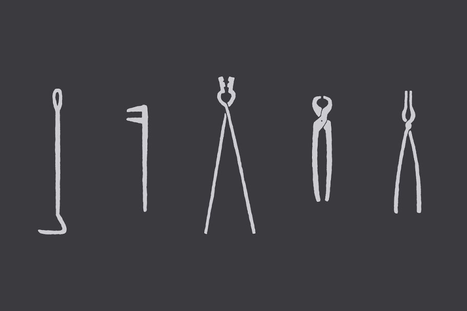 手工绘制工具图形 Blacksmith Tools – By Hand插图(4)