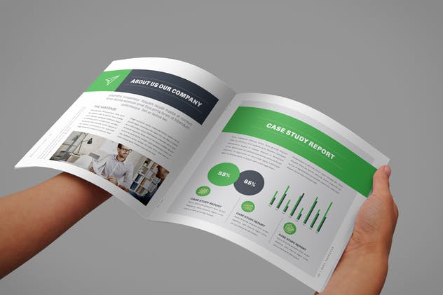 20页企业简介宣传画册设计INDD模板 Square Brochure插图(2)