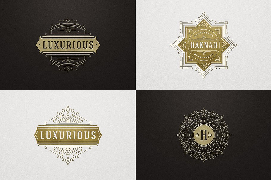 50款复古豪华奢侈品品牌标志模板 50 Luxurious logos & badges插图(3)
