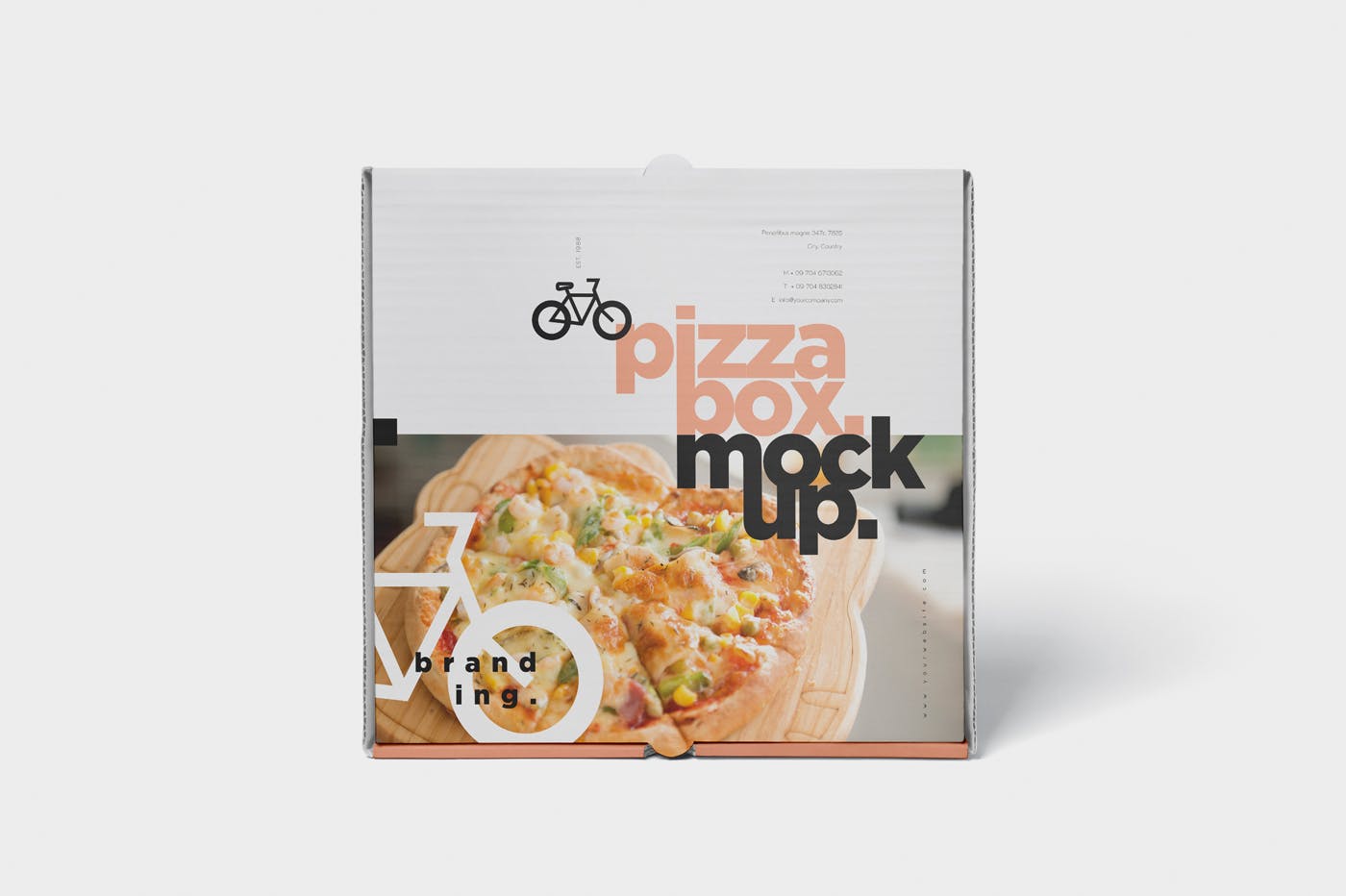 披萨外带包装纸盒设计图样机 Pizza Box Mock-Up – Grocery Store Edition插图(3)