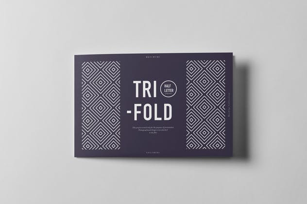 三折页长方形小册子传单样机 Tri-Fold Half Letter Horizontal Brochure Mock-up插图(6)