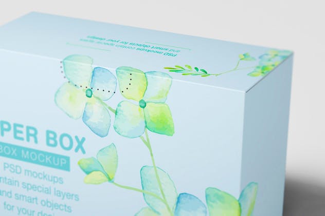 纸巾盒面巾纸盒包装样机15 Paper Box Mockup 15插图(5)