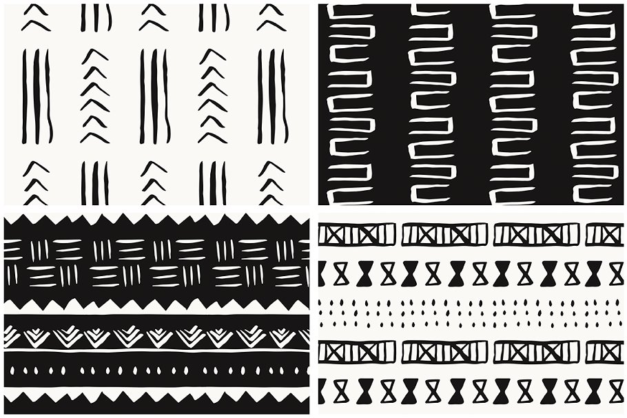 非洲部落文化手绘图案花纹素材 African Mudcloth Handdrawn Patterns插图(10)