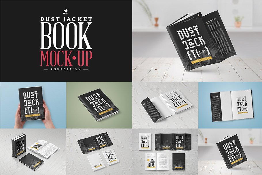 包书皮版本图书样机 Dust Jacket Edition / Book Mock-Up插图