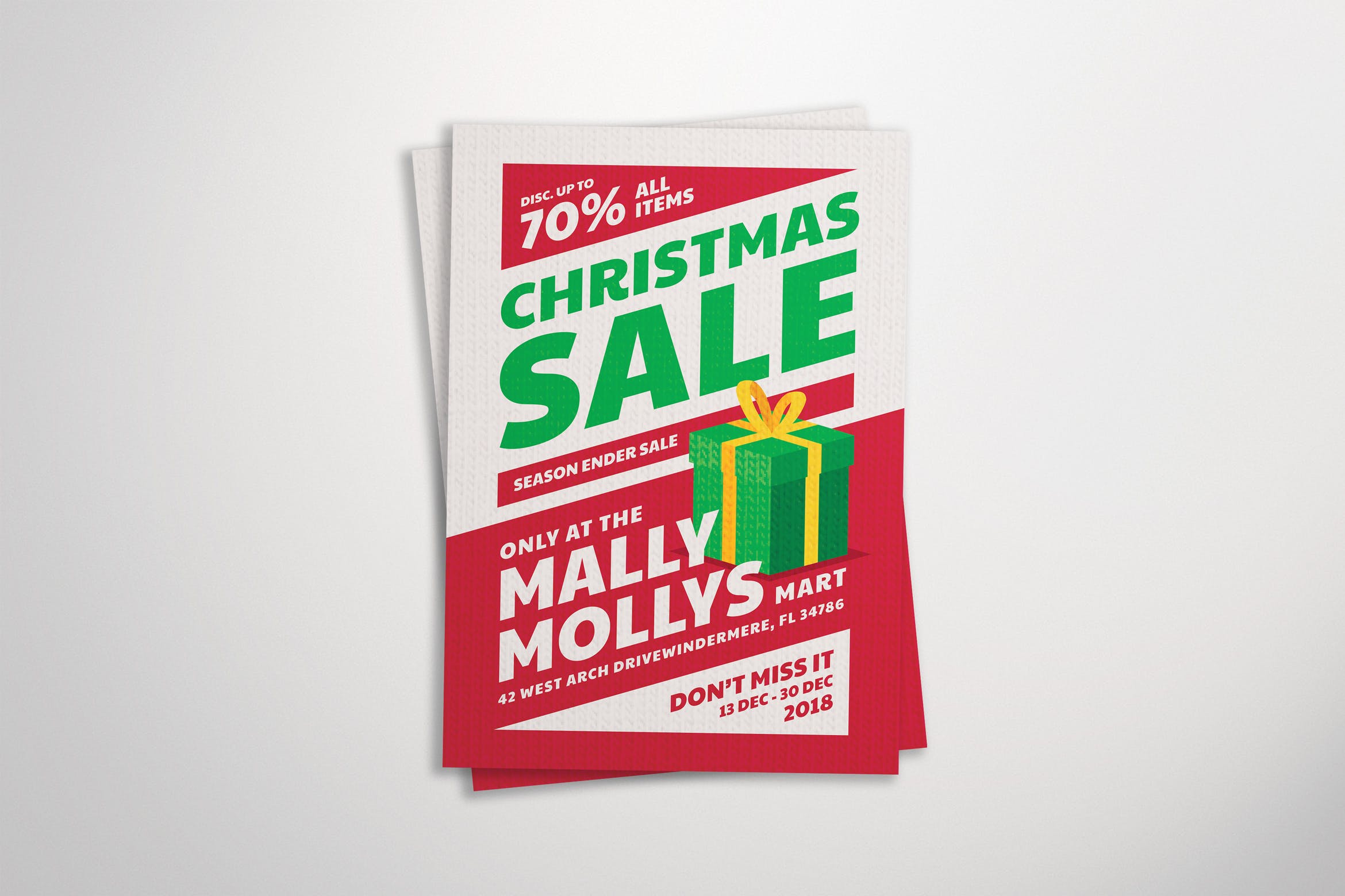 圣诞节促销活动周广告海报传单模板 Christmas Sale Flyer插图