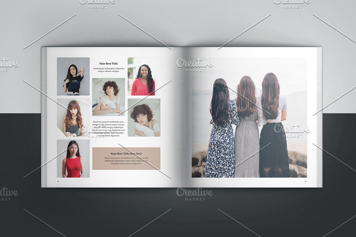 女性时尚摄影方形画册设计模板插图(3)