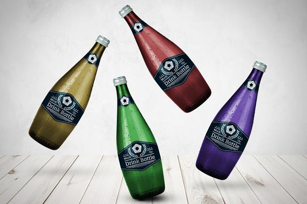 饮料玻璃瓶外观包装样机模板v2 Drink Bottle Mockup V.2插图(3)