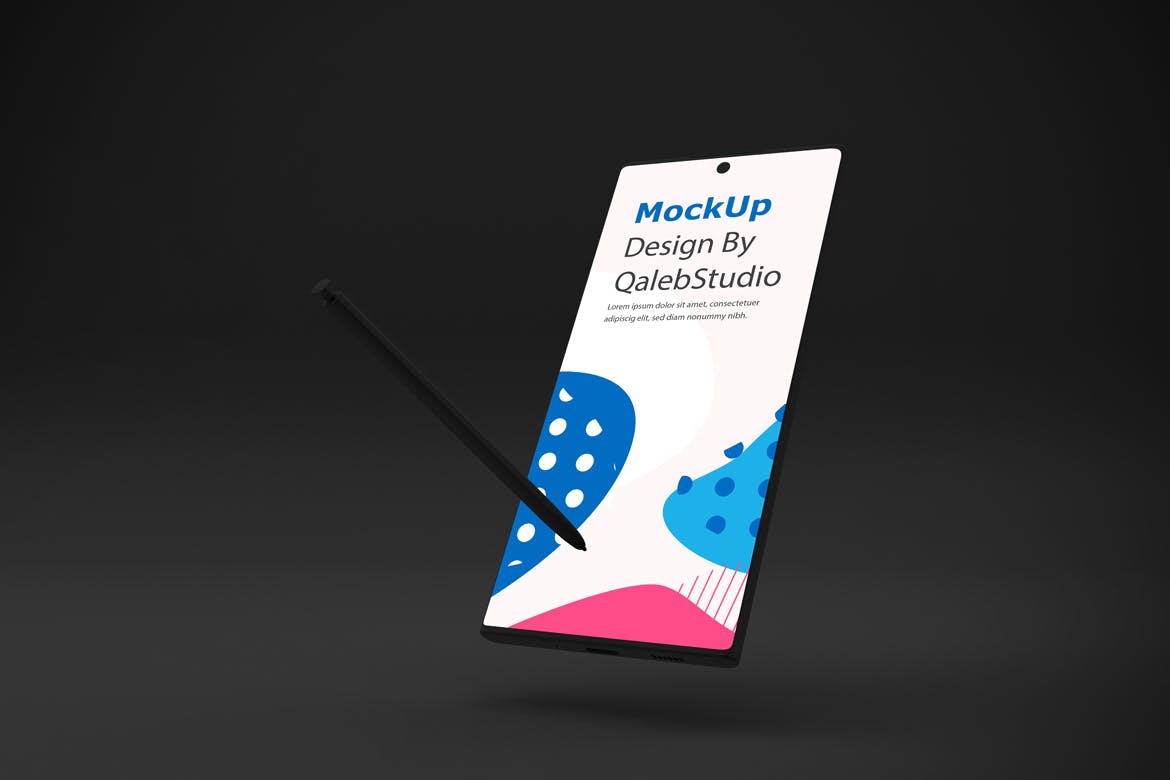 Note 10大屏手机屏幕预览样机模板 Dark Note 10 Mockup插图(3)