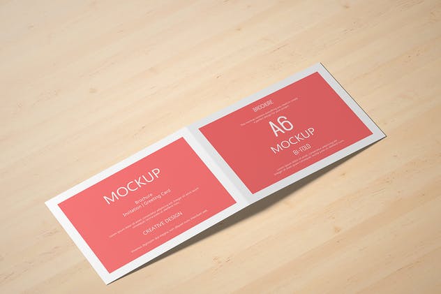 A6横向贺卡/邀请函样机套装V.2 A6 Landscape Greeting Card Invitation Mockup Set 2插图(11)