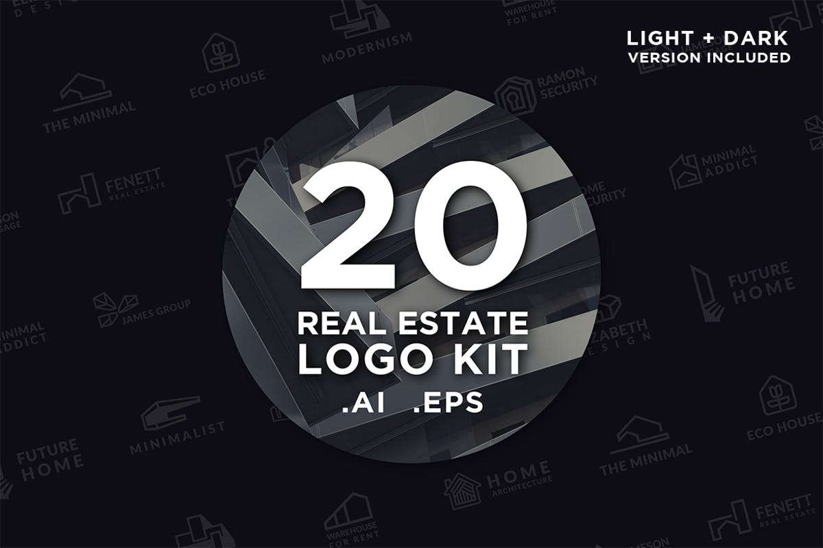 20款房地产销售租赁品牌Logo设计模板 20 Real Estate Logo Kit插图