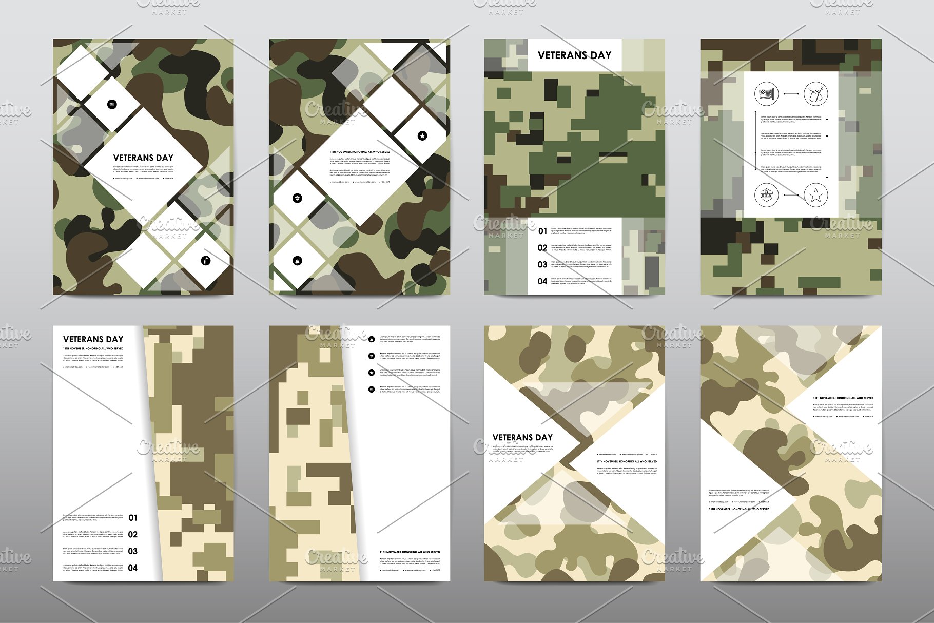 40+老兵节军人宣传小册模板 Veteran’s Day Brochures Bundle插图(30)