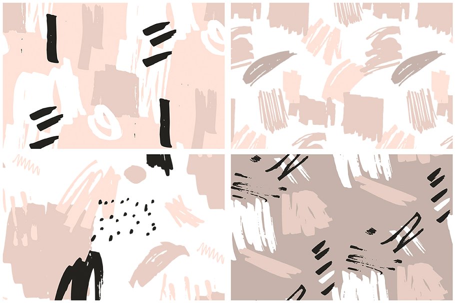 抽象图案笔刷&Instagram贴图模板 Abstract Brushed Patterns & Stories插图(9)